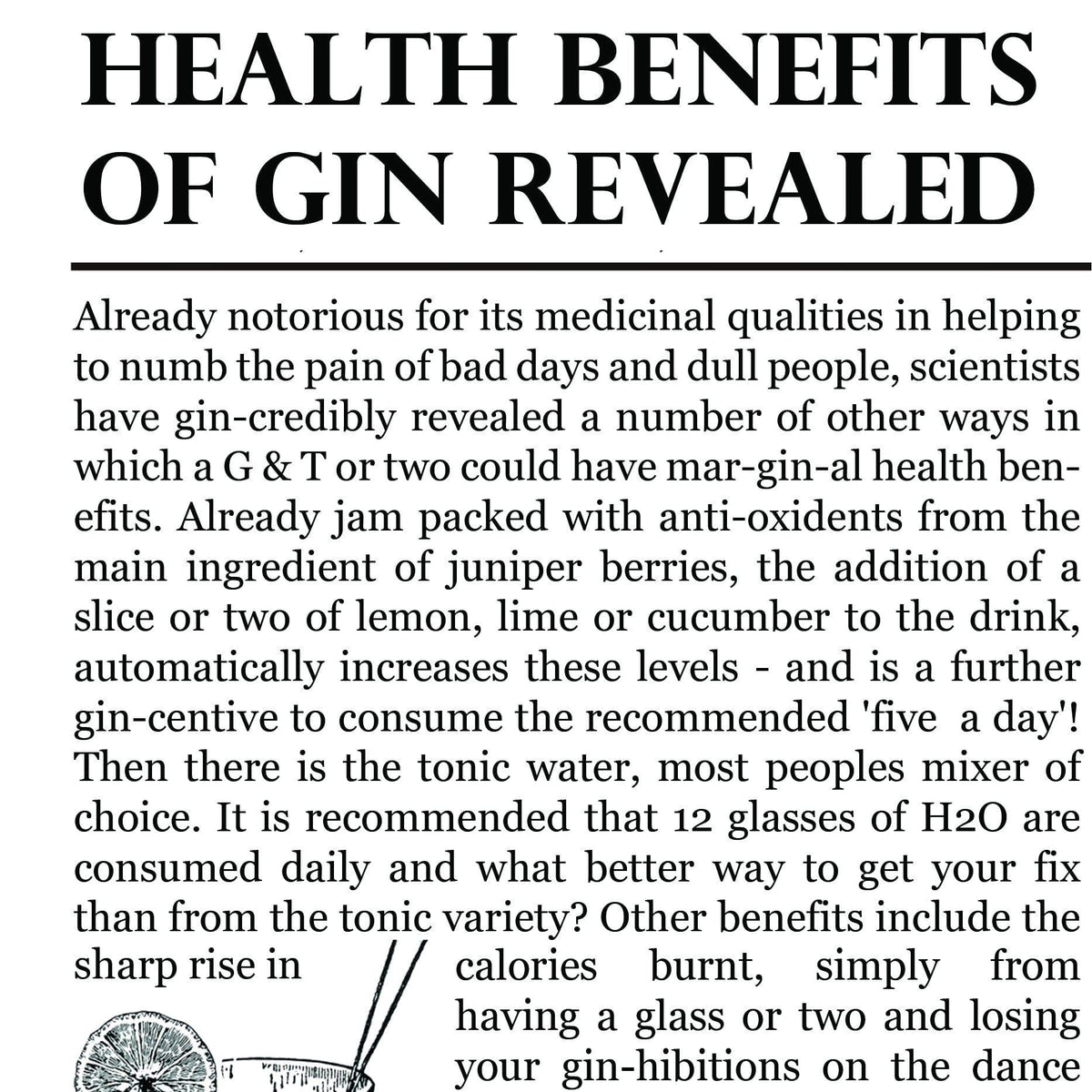 Personalised Newspaper Gin Print Personalised Prints Of Life & Lemons 