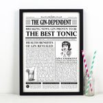 Personalised Newspaper Gin Print Personalised Prints Of Life & Lemons 