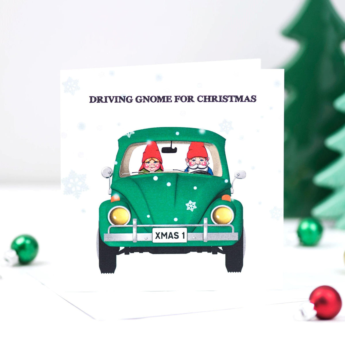 'Driving Gnome for Christmas' Funny Christmas Card Christmas Card Of Life & Lemons 