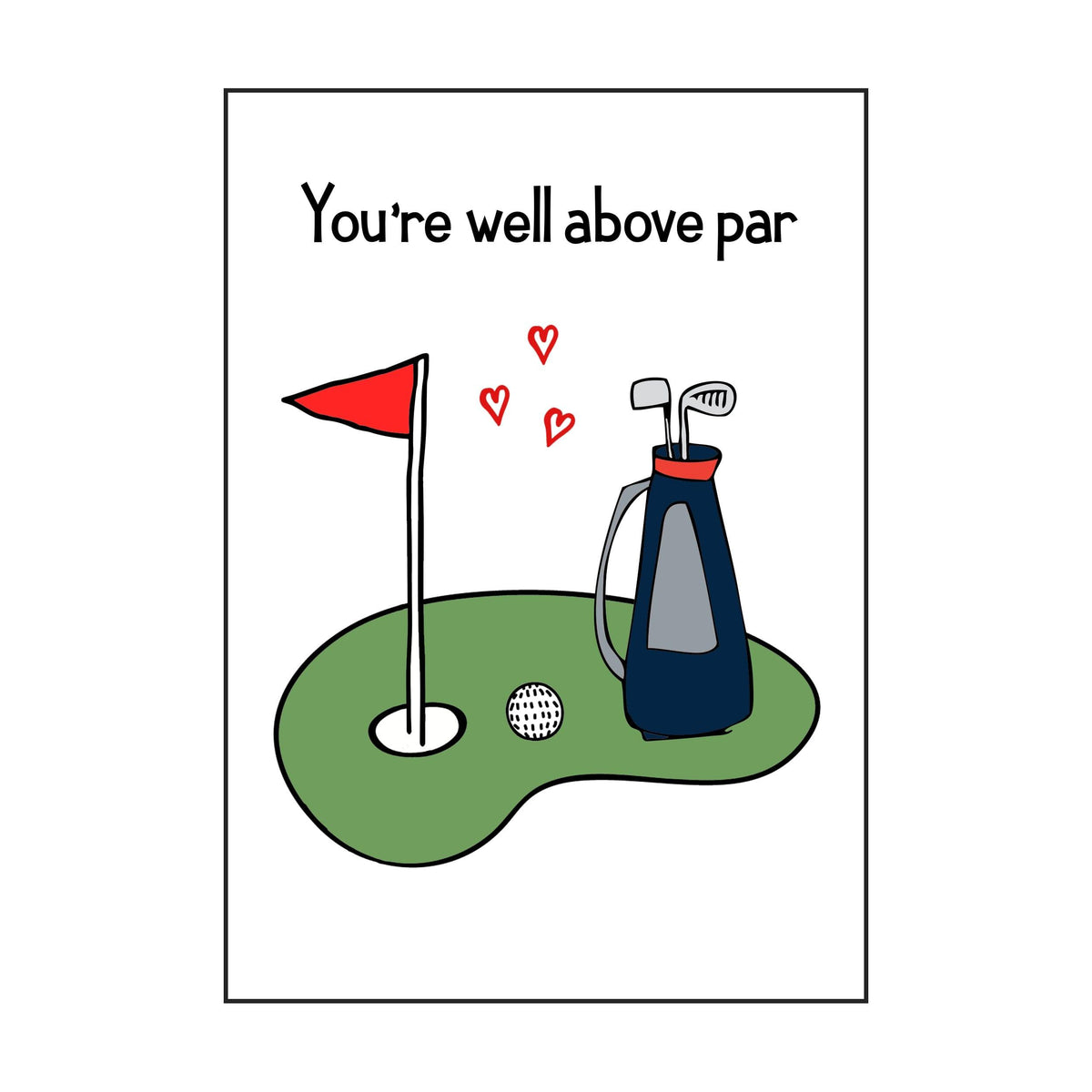 Funny Golf Valentine's Card Cards for your Other Half Of Life & Lemons 