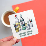 'Good Tonics We Bring' Gin Christmas Coaster Coaster Of Life & Lemons® 