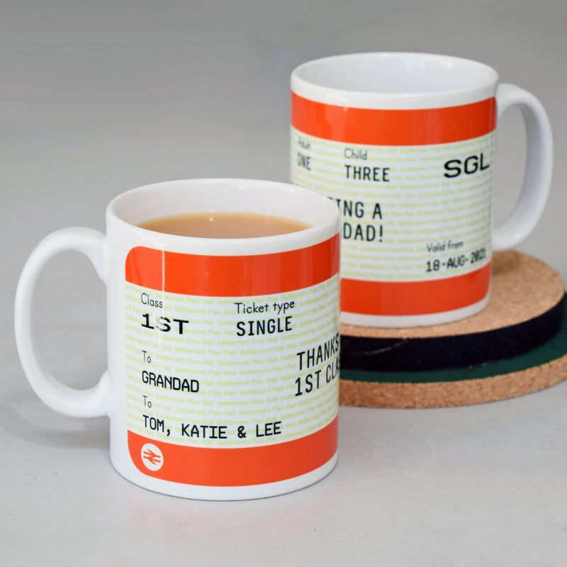 Personalised Train Ticket Mug for Grandad Personalised Mug Of Life & Lemons 