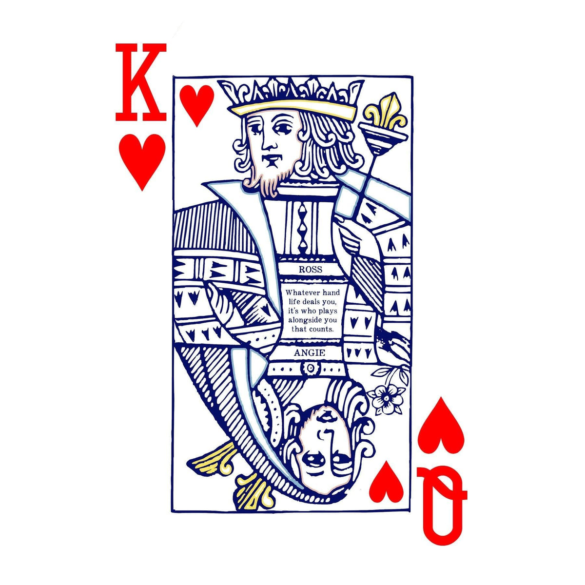 King & Queen of Hearts Personalised Couples Print Personalised Prints Of Life & Lemons 