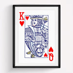 King & Queen of Hearts Personalised Couples Print Personalised Prints Of Life & Lemons 