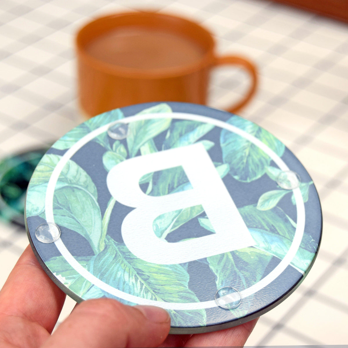 Tropical Leaf Monogram Coaster Coaster Of Life & Lemons® 