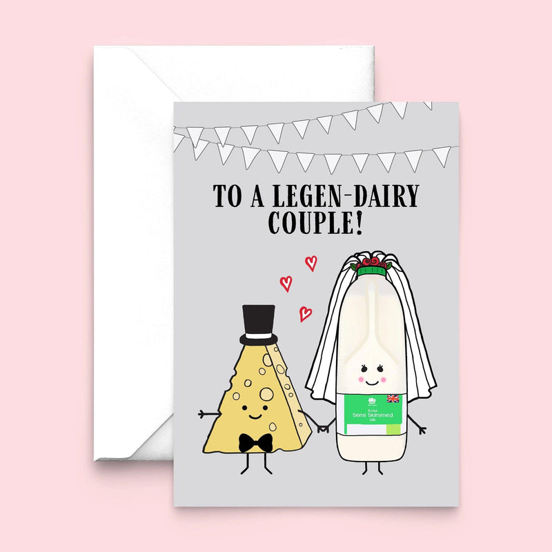 'Legen-dairy Couple' Funny Wedding Card Cards for your Other Half Of Life & Lemons 