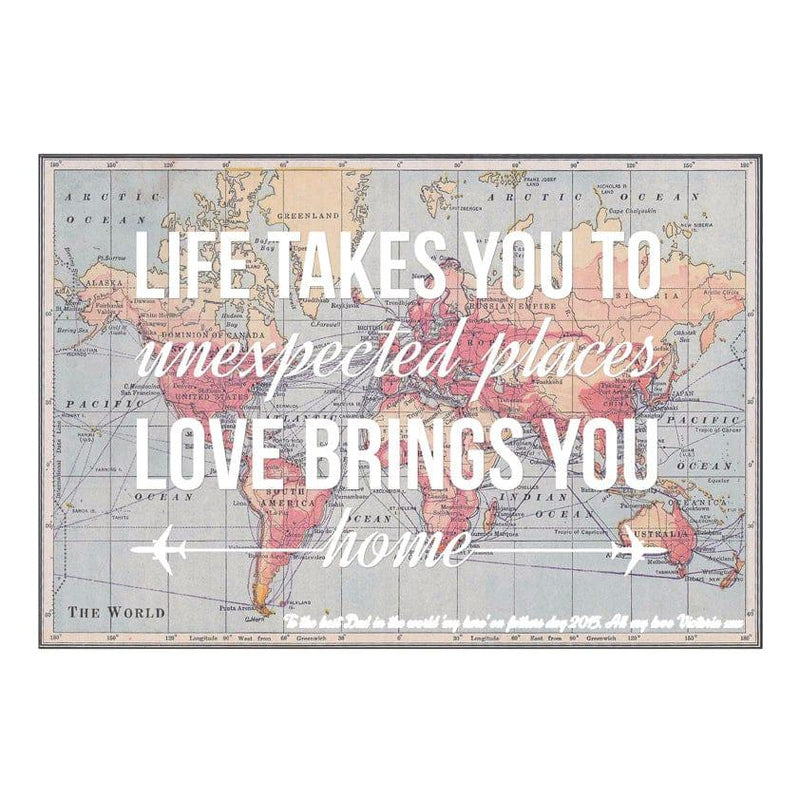 Personalised Love Quote Map Print Map Prints Of Life & Lemons 