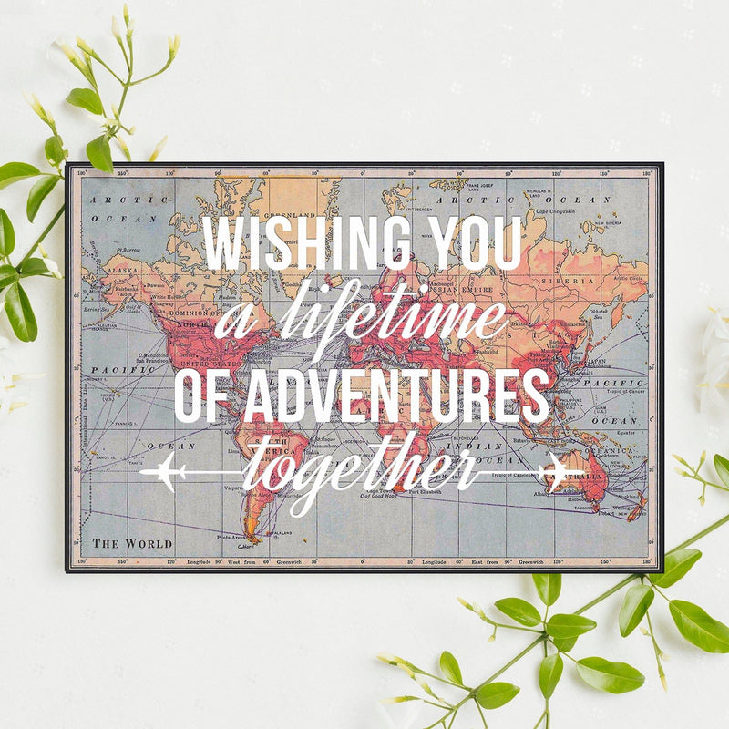 World Map Wedding Card Cards for your Other Half Of Life & Lemons 