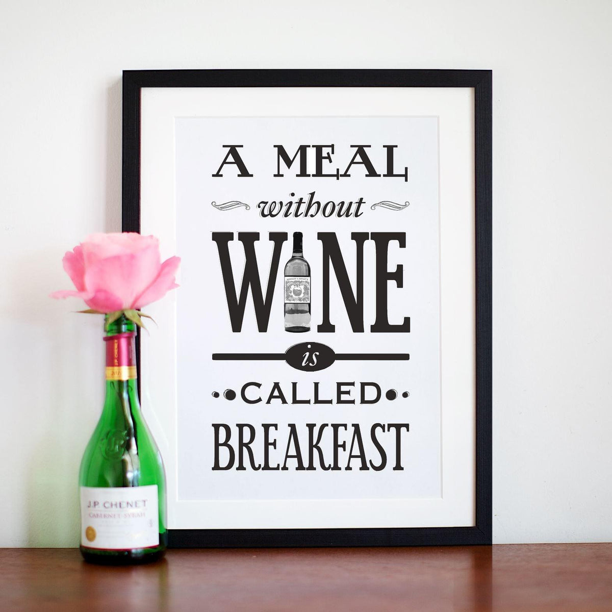 'A Meal Without Wine' Print General Prints Of Life & Lemons 