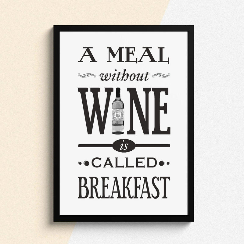 'A Meal Without Wine' Print General Prints Of Life & Lemons 