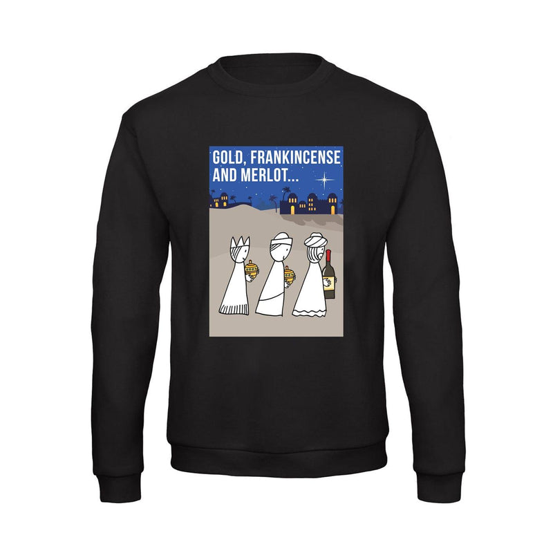 Three Wise Men Funny Wine Christmas Jumper Sweatshirt Of Life & Lemons 