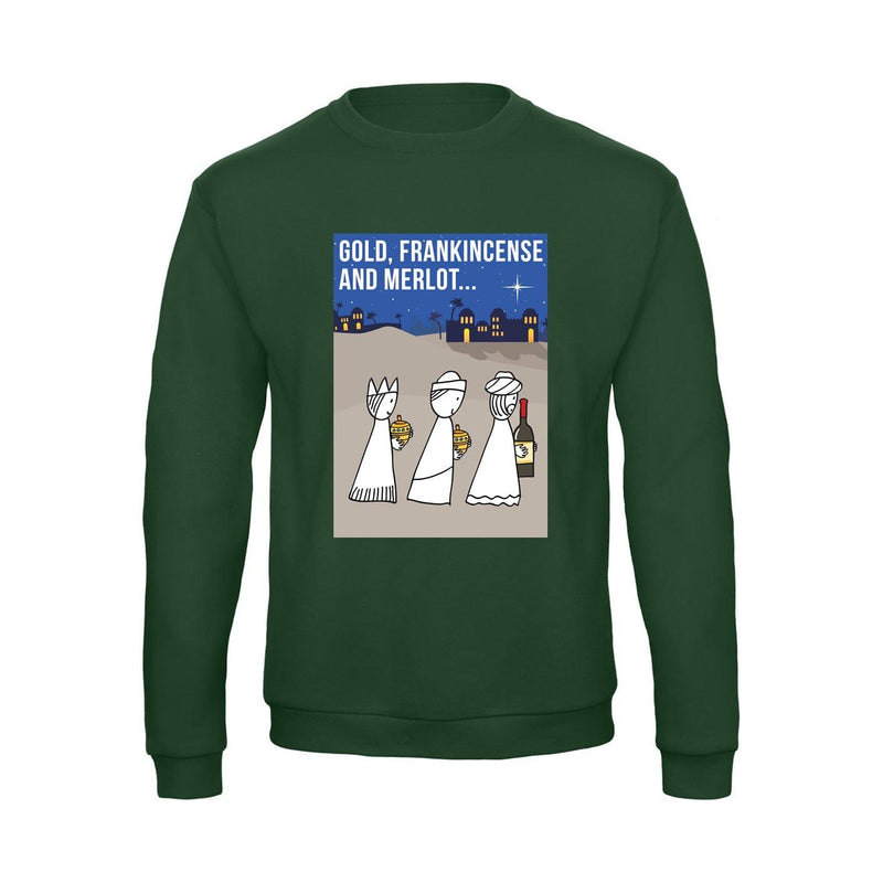 Three Wise Men Funny Wine Christmas Jumper Sweatshirt Of Life & Lemons 