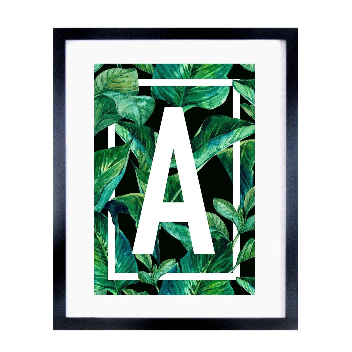 Tropical Leaf Monogram Print Typographic Collection Of Life & Lemons 