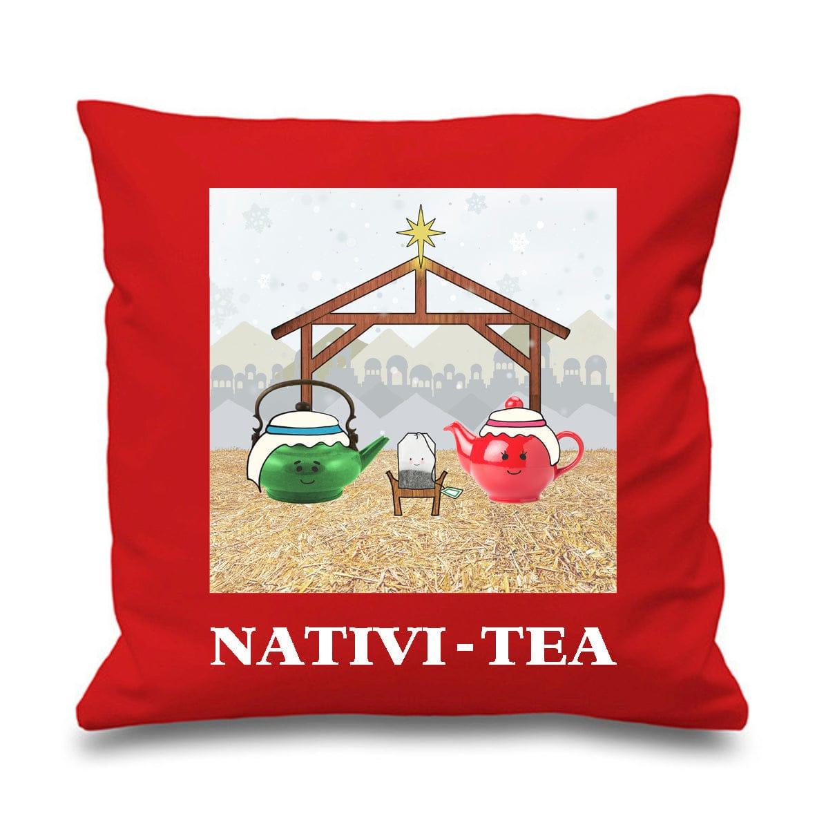 Funny 'Nativi-tea' Christmas Cushion Cushion Of Life & Lemons® 