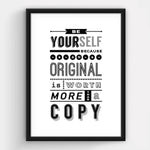 'Be Yourself' Typography Print Typographic Collection Of Life & Lemons 