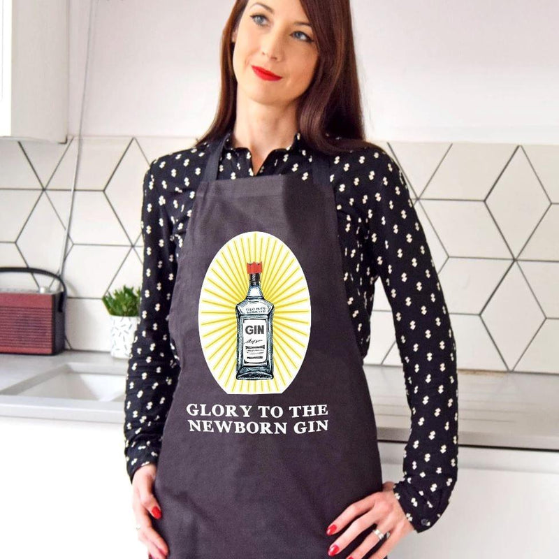 'Glory to the Newborn Gin' Christmas Apron Aprons Of Life & Lemons 