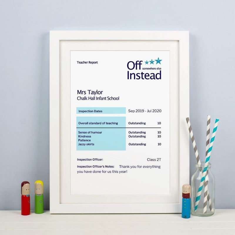 Personalised Report Print for Teacher Personalised Prints Of Life & Lemons 