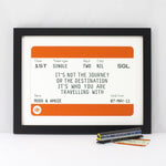 Personalised Train Ticket Print Train Ticket Prints Of Life & Lemons 