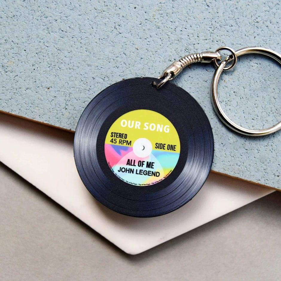 'Our Song' Personalised Vinyl Record Keyring Personalised Keyring Of Life & Lemons 