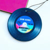 Add a special song to this vinyl record themed air freshener 