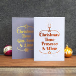 Luxury Foiled 'Prosecco & Wine' Christmas Card Christmas Cards Of Life & Lemons 