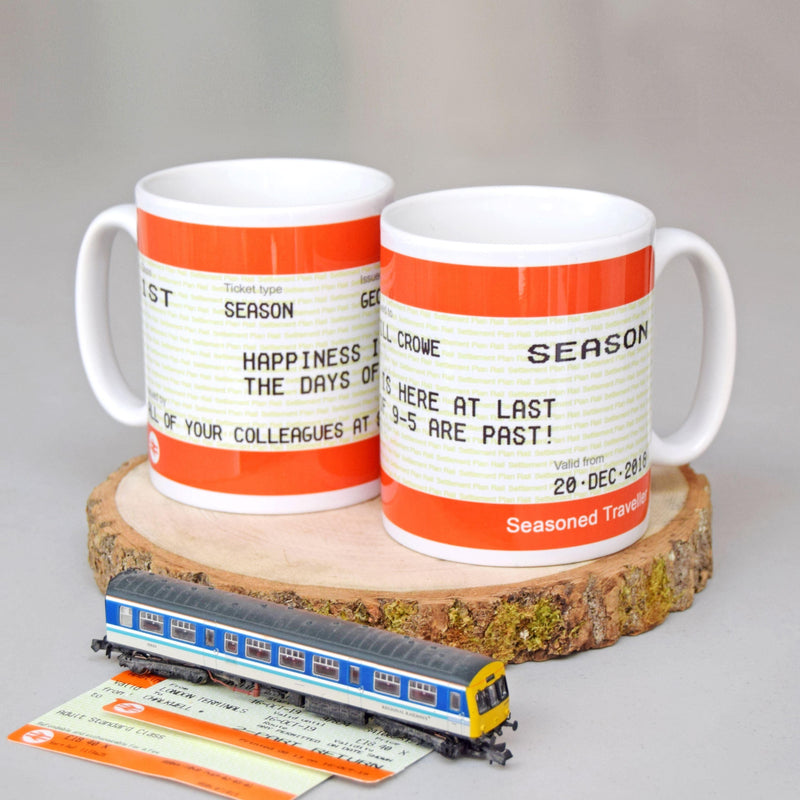 Personalised Train Ticket Retirement Mug Personalised Mug Of Life & Lemons 