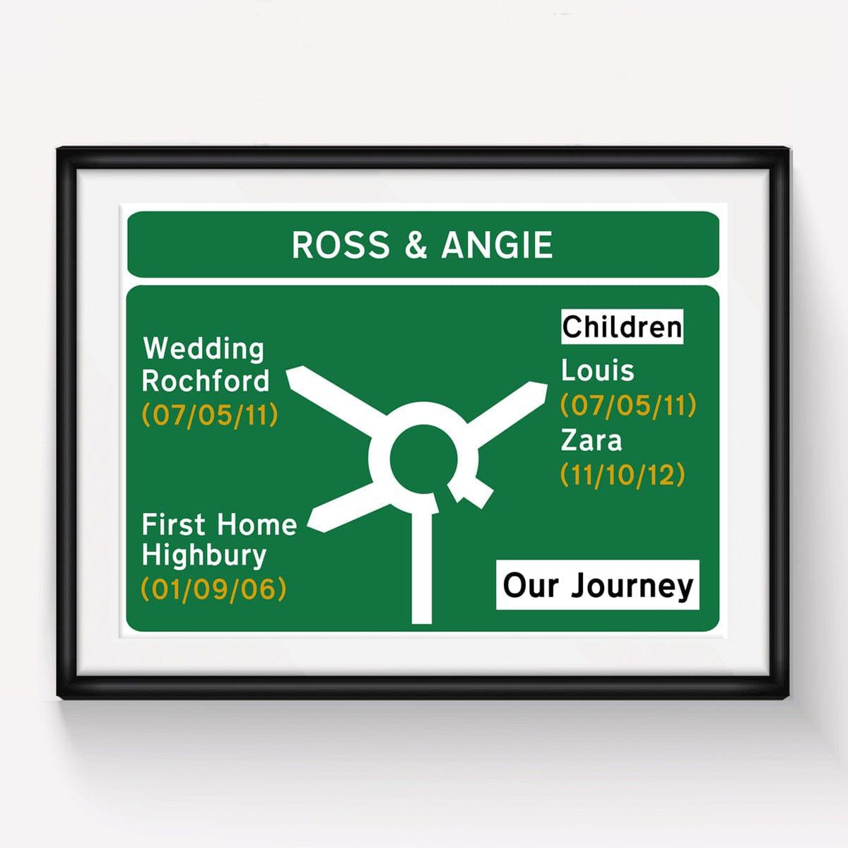 Personalised Road Sign Print Personalised Prints Of Life & Lemons 