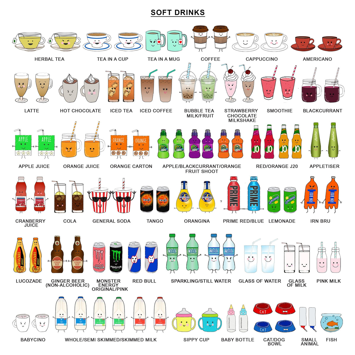 Personalised Friends as Drinks Print Personalised Prints Of Life & Lemons 