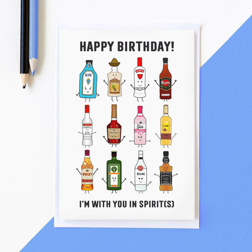 'With you in spirit(s)' Birthday Card Birthday Cards Of Life & Lemons 