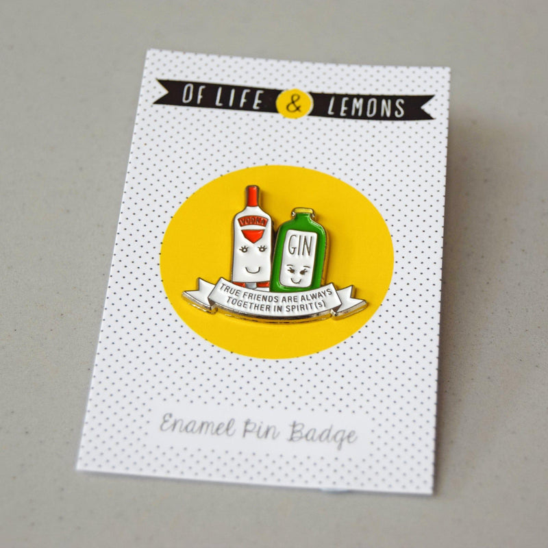 'Together in Spirits' Friendship Enamel Pin Badge Enamel Pin Badge Of Life & Lemons 