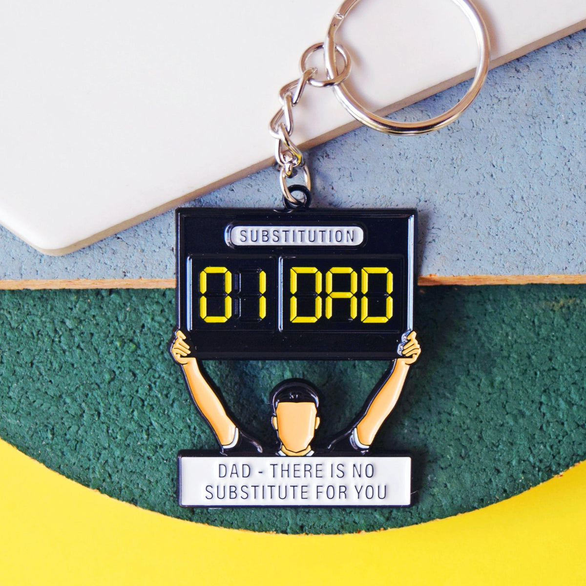 'No Substitute' Football Keyring for Dad Keyring Of Life & Lemons 