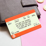 Personalised Train Ticket Wallet Keepsake Wallet Keepsake Of Life & Lemons 