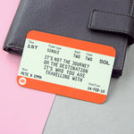 Personalised Train Ticket Wallet Keepsake Wallet Keepsake Of Life & Lemons 