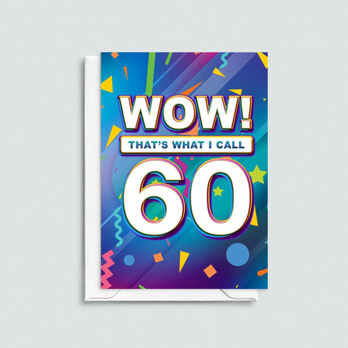 A birthday card for a 60th birthday that looks like a 'Now That's What I Call Music' front cover