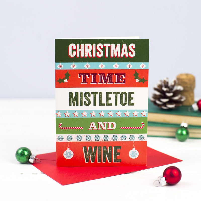 'Mistletoe & Wine' Retro Christmas Card Christmas Cards Of Life & Lemons 